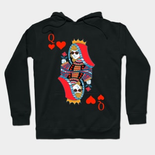 Queen of Hearts Poker Card Hoodie